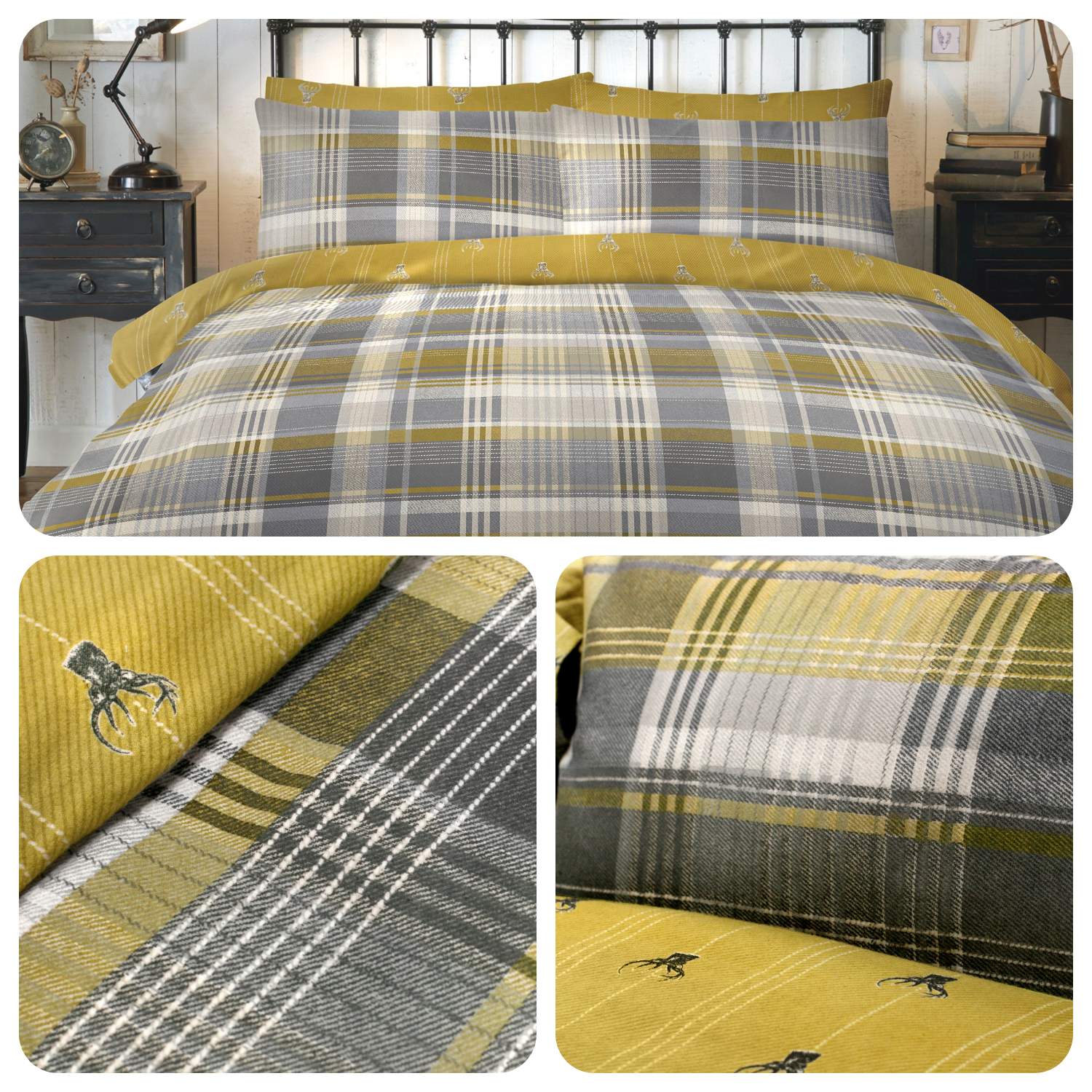 Dreams Drapes Connolly Check Ochre Yellow 100 Brushed Cotton